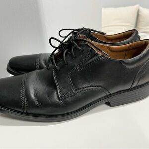 Clarks Collection Black Leather Dress Shoes Mens 9 Cap Toe